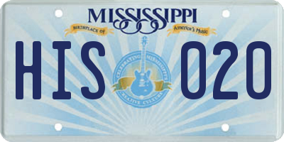 MS license plate HIS020