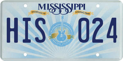 MS license plate HIS024