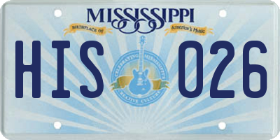 MS license plate HIS026