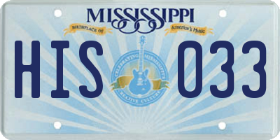 MS license plate HIS033