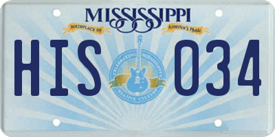 MS license plate HIS034