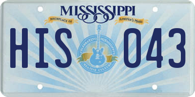 MS license plate HIS043