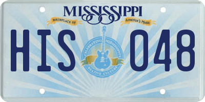 MS license plate HIS048