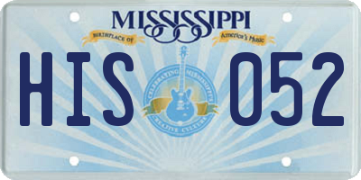 MS license plate HIS052