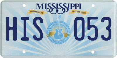 MS license plate HIS053