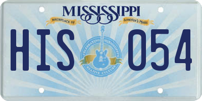 MS license plate HIS054