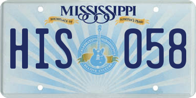 MS license plate HIS058
