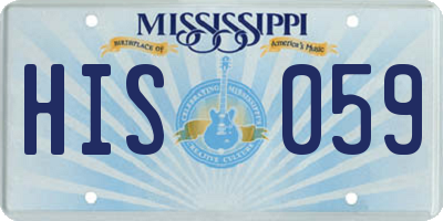 MS license plate HIS059