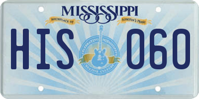 MS license plate HIS060