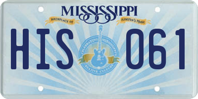 MS license plate HIS061
