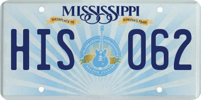 MS license plate HIS062