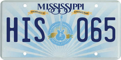 MS license plate HIS065