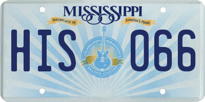 MS license plate HIS066