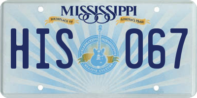 MS license plate HIS067