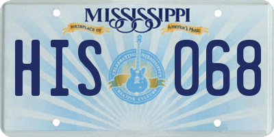 MS license plate HIS068