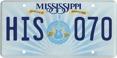 MS license plate HIS070