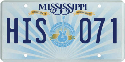 MS license plate HIS071