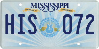 MS license plate HIS072