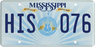 MS license plate HIS076