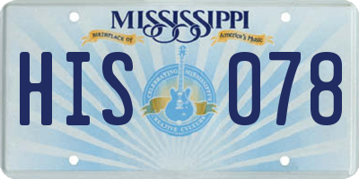 MS license plate HIS078