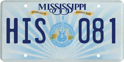 MS license plate HIS081