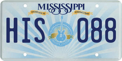 MS license plate HIS088