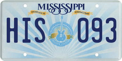 MS license plate HIS093