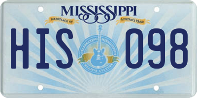 MS license plate HIS098