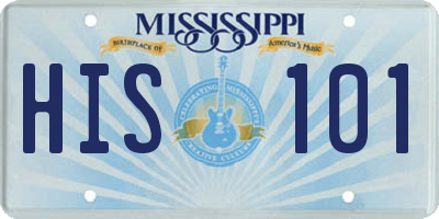 MS license plate HIS101