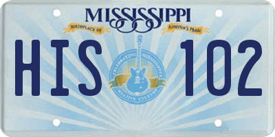 MS license plate HIS102