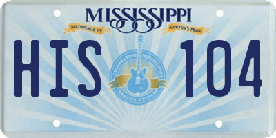 MS license plate HIS104