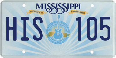 MS license plate HIS105