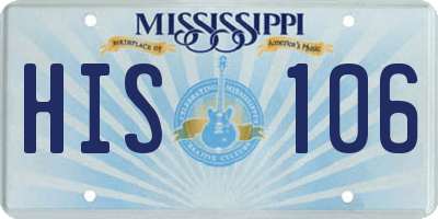 MS license plate HIS106