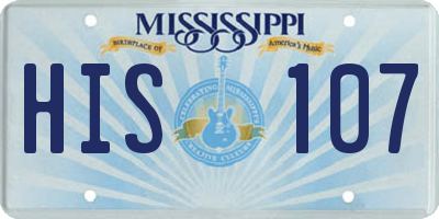 MS license plate HIS107