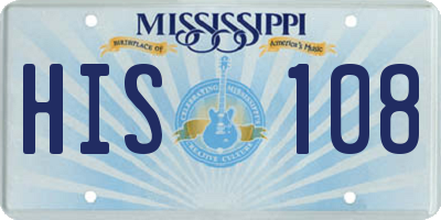 MS license plate HIS108