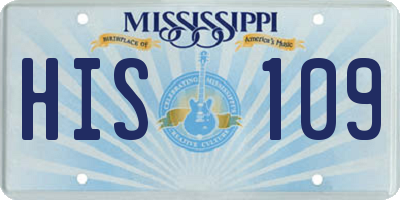 MS license plate HIS109
