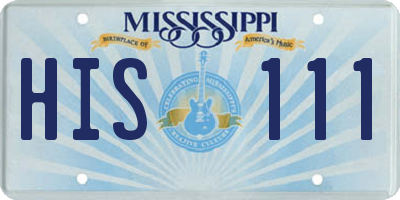 MS license plate HIS111