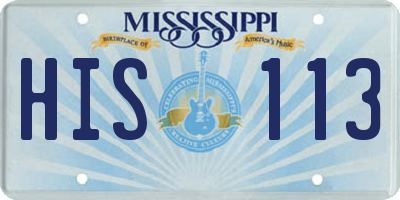 MS license plate HIS113