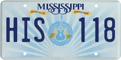 MS license plate HIS118