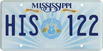 MS license plate HIS122
