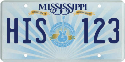 MS license plate HIS123