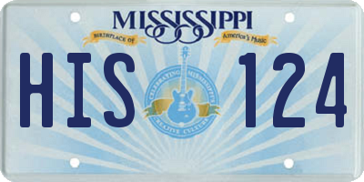 MS license plate HIS124