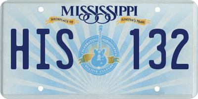 MS license plate HIS132