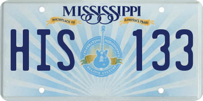 MS license plate HIS133