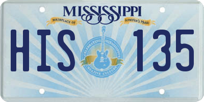 MS license plate HIS135