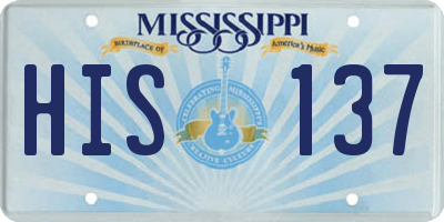 MS license plate HIS137