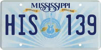 MS license plate HIS139