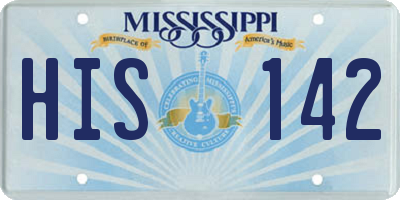 MS license plate HIS142