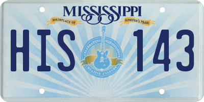 MS license plate HIS143