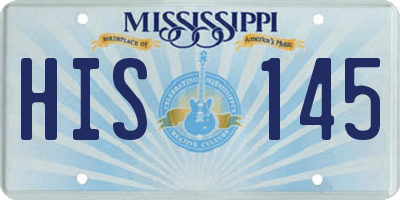 MS license plate HIS145